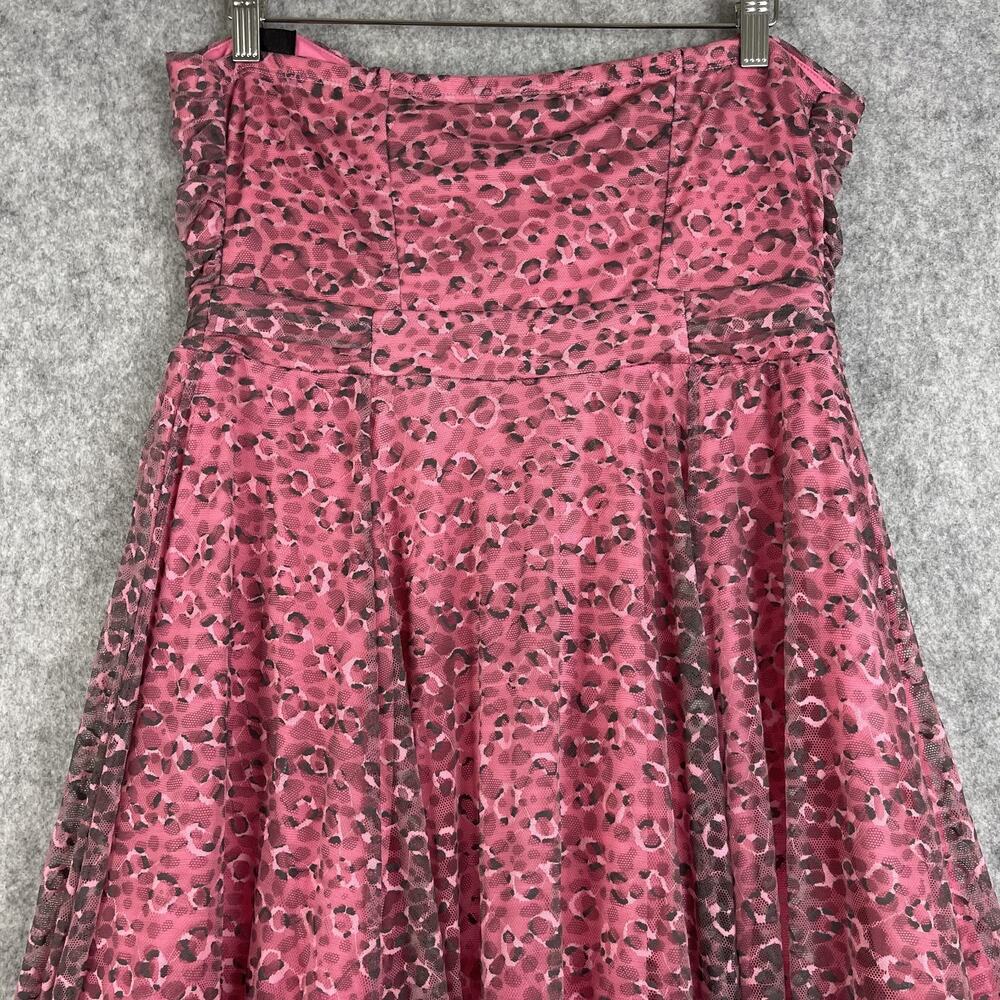 Torrid Betsey Johnson Skater Dress Womens 12‎ Black Pink Mesh Tulle Leopard NEW - Picture 13 of 16